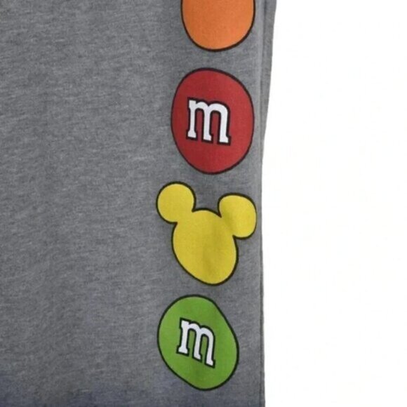 Disney Springs M&M Mickey Mouse Track Pants Joggers Sweatpants Gray Size Large - Picture 2 of 9